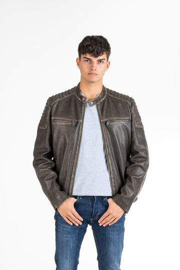 Leder-Bikerjacke Dev